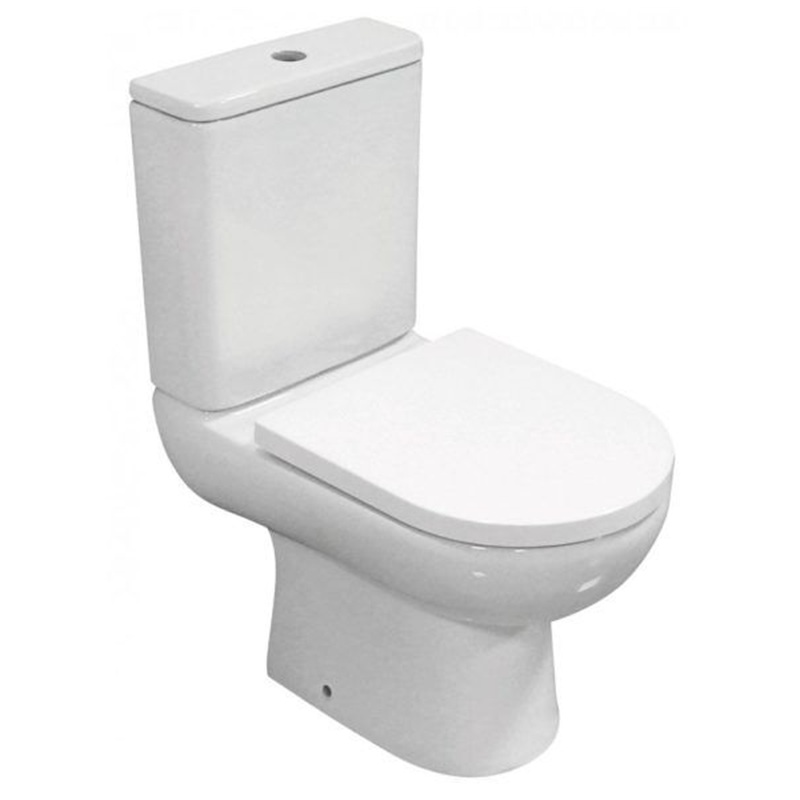 Eton Rimless Close Coupled Pan & Soft Close Seat - Open Back